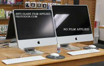 Non Glare Film Applied to Left Side Monitor